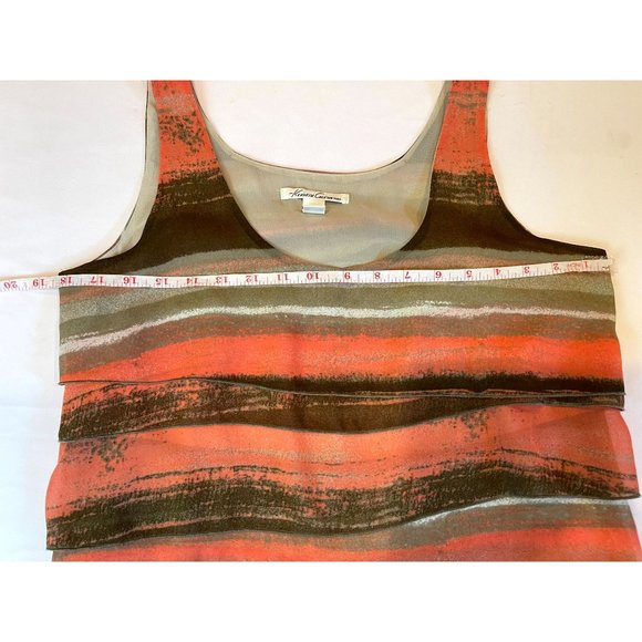 Kenneth Cole Womens Sleeveless Blouse Tank Top Ruffle Scoop Neck Multicolor SZ 6 - Picture 4 of 7